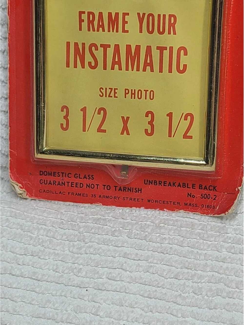 Vtg 70s Photo Frames Instamatic Square Gold Plastic Chain Link NOS On Card